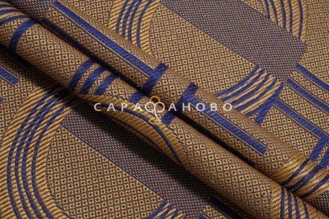 Ткань Гобелен жаккард 150см Двухцветный рис 225-4 т.синий