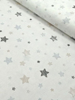 Ткань Поплин Детский 150 см рис. 13476/2 звезды к мишкам (29364) 