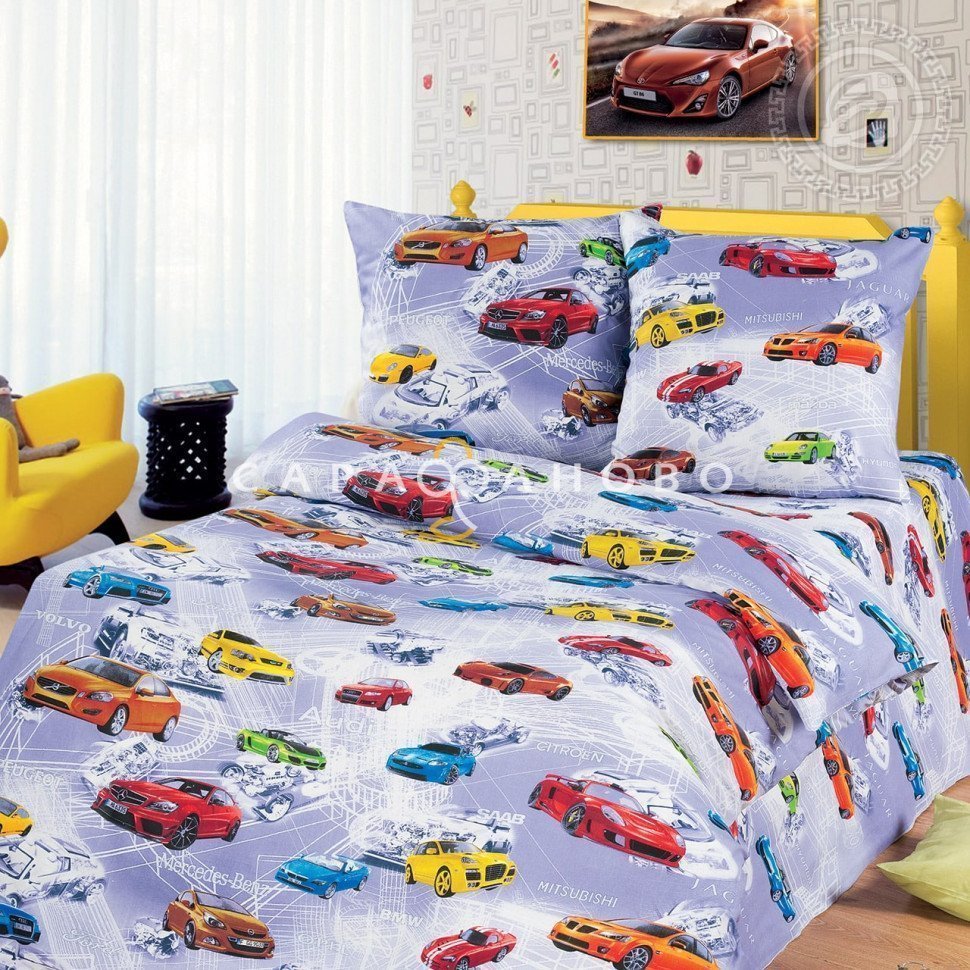 Ткань бязь 150 см АвтоМир рис 4527 вид 1