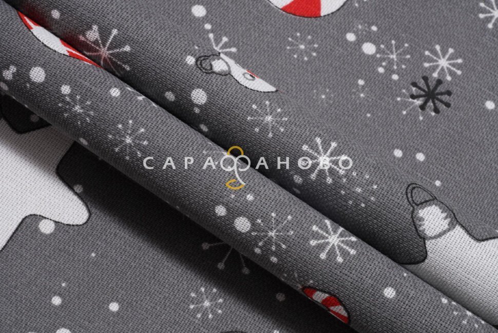 Ткань Рогожка 150 см рис. 7373/1 Ёлочные игрушки