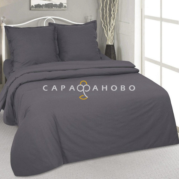 Ткань поплин 220 см Графит Актив гладкокрашеный рис. 70153-1