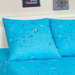 Ткань Бязь детская 150 см рис. 12721-1 Морской бой (компаньон)