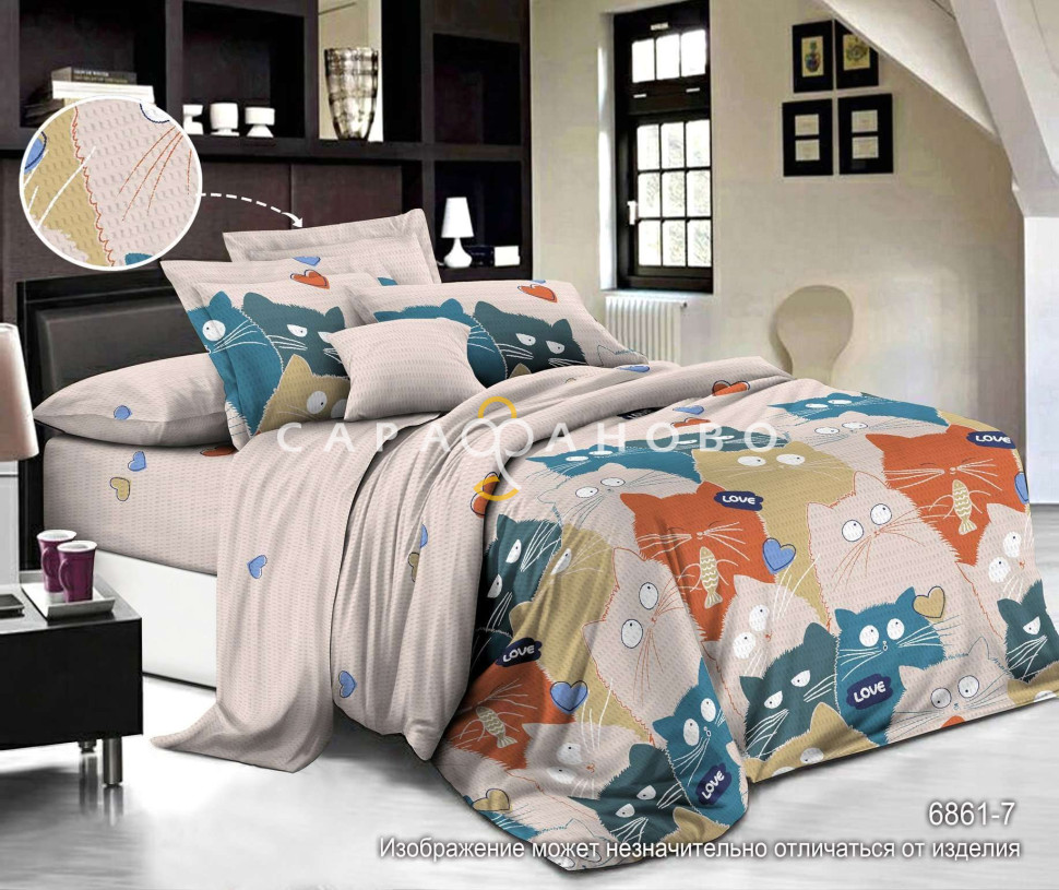 Полисатин набивной 220 см 80 гр рис 6861-7