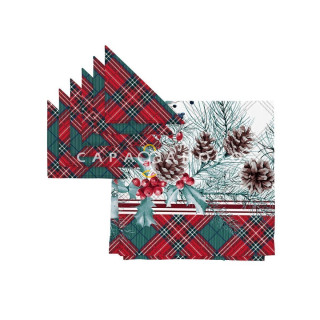 Комплект скатерть рогожка и 6 салфеток Унисон 33015-1/33014-1 Celebration/Cell