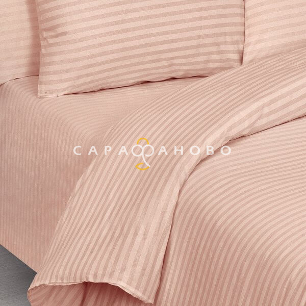 Ткань Поплин-страйп 220 см 115 гр. рис. 12423/6 пудра