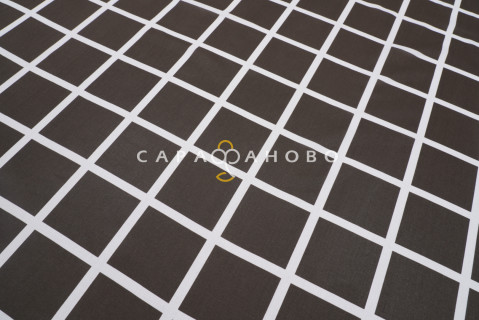 Ткань поплин 220 см. 105 гр Клетка кофе Рис. 28254/2