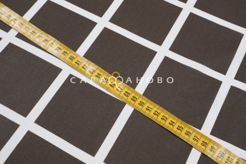 Ткань поплин 220 см. 105 гр Клетка кофе Рис. 28254/2