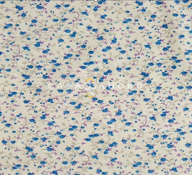 Ткань Теплый хлопок (Фланель) 150 см 170 гр Пижамная Голубой цветок