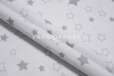 Ткань Фланель 90 см рис. 9465-4 "Звезды" серый