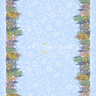 Ткань Рогожка 150 см 170 гр рис Куранты 13664-1 