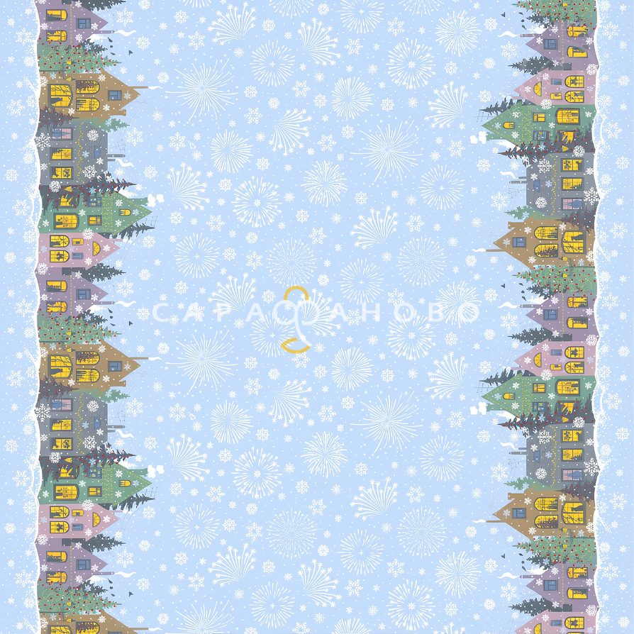 Ткань Рогожка 150 см 170 гр рис Куранты 13664-1