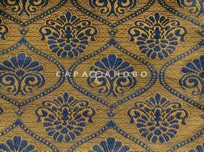 Ткань Гобелен жаккард 150см Двухцветный рис 106-4 т.синий