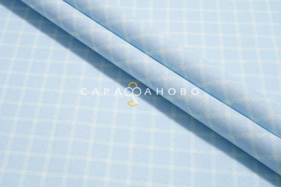 Ткань Бязь 150 см 140 гр рис Виши 4 голубой