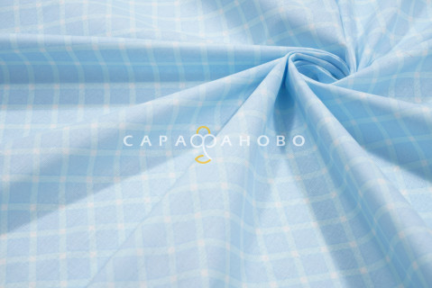 Ткань Бязь 150 см 140 гр рис Виши 4 голубой