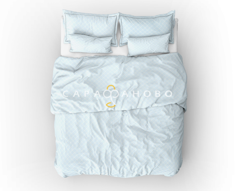 Ткань Бязь 150 см 140 гр рис Виши 4 голубой