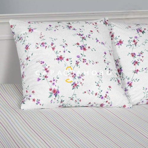 Ткань Поплин 220 см рис. 12117-1 Нежные цветы(компаньон)