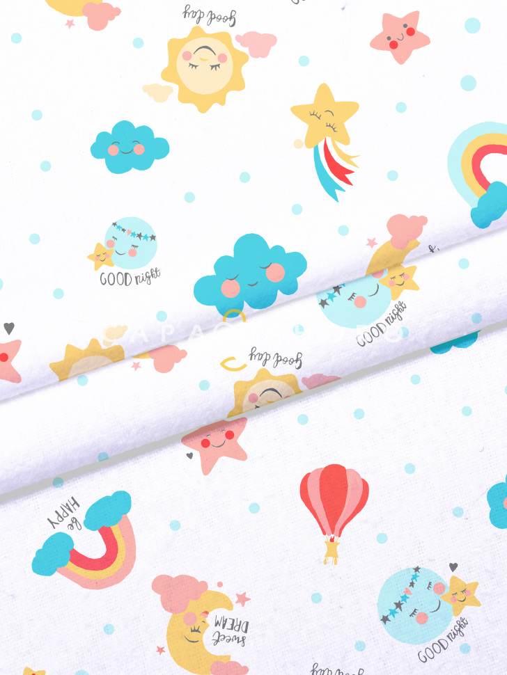 Ткань Фланель 75 см 175 гр рис 790-5 Звездное небо