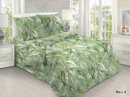 Ткань Бязь 150 см ГОСТ рис 2056/4 зеленый 