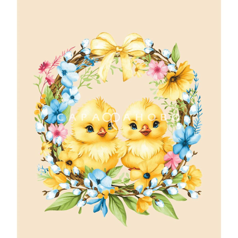 Полотно вафельное 50 см наб 29371-1 Солнечная Пасха 1