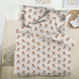 Ткань Поплин Детский 150 см рис. 29365 мишка с пирамидкой 