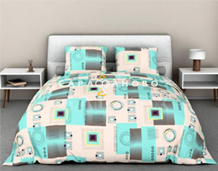 Ткань Бязь 150 см 120 гр рис. 172 Графика, 4/1 Вид бирюзовый