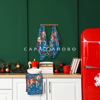 Полотно вафельное 50 см 175 гр наб рис 29403 вид 2 "Сказочный конь" 