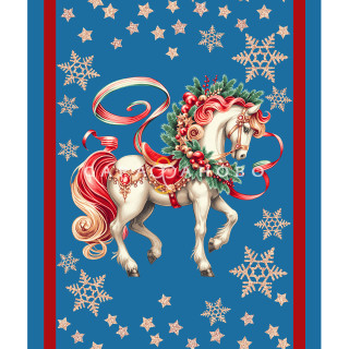 Полотно вафельное 50 см 175 гр наб рис 29403 вид 2 "Сказочный конь" 