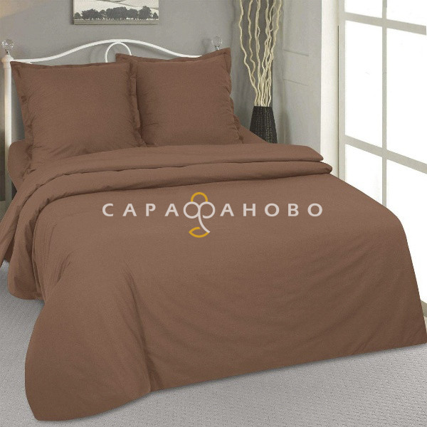 Ткань поплин 220 см Кофе Актив гладкокрашеный рис.70265-1