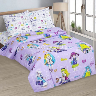 Ткань Поплин 150 см детский рис 12689-1 Аниме (основа)