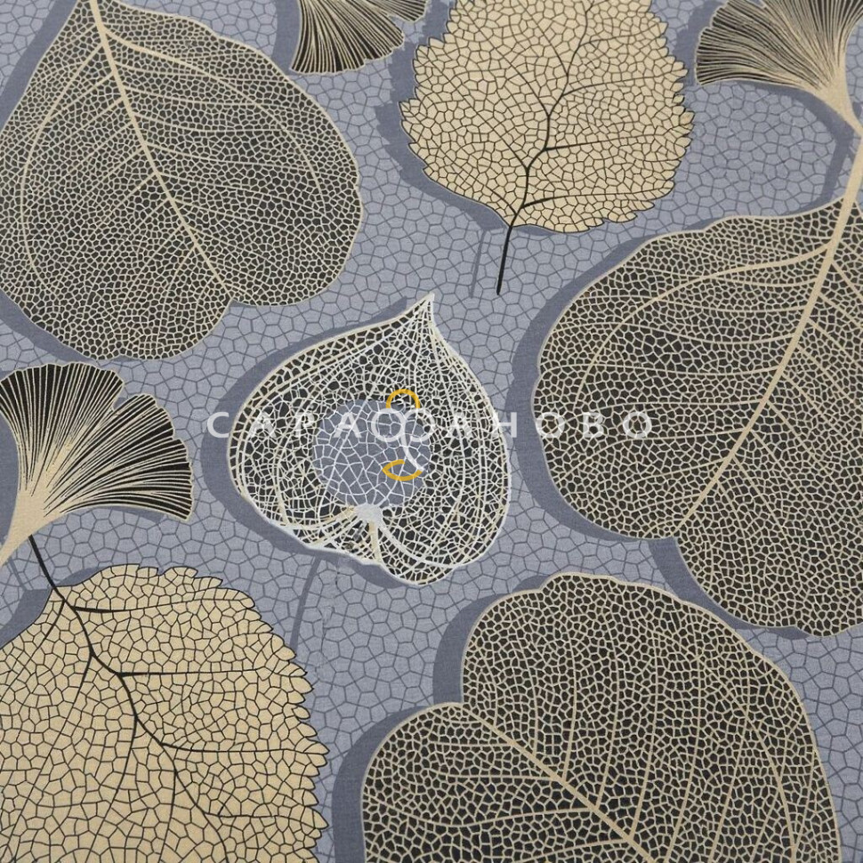 Ткань Поплин 220 см 115 гр Золотые листья рис. 13360-1