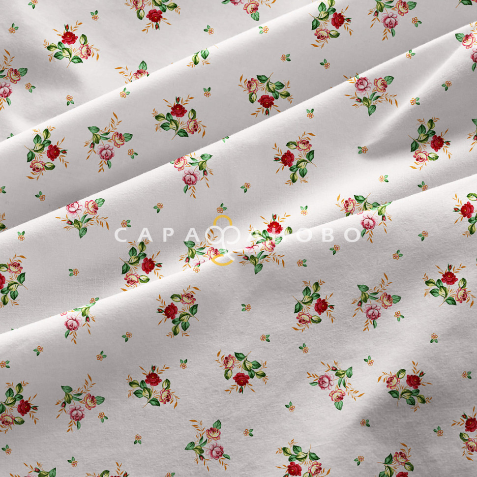 Ткань Бязь Премиум 220 см 142гр набивная арт 34 рис 72205-1