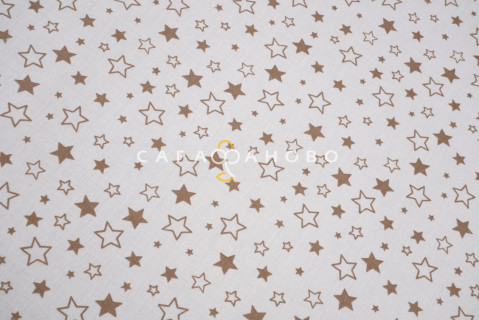 Ткань Бязь 150 см. Звездное небо кофе рис. 8060/34
