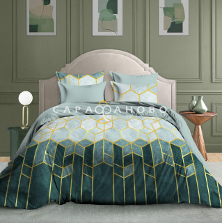 Ткань Бязь наб 220 см 120 гр Люкс рис. 20207/1 Изумруд