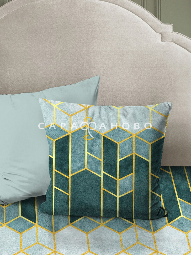 Ткань Бязь наб 220 см 120 гр Люкс рис. 20207/1 Изумруд