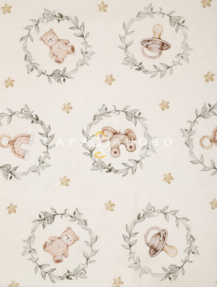 Ткань Поплин Детский 150 см рис. 29502/1 ясли на шампане