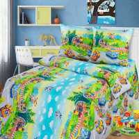 Ткань бязь 150 см Детский парк рис 8023 вид 1, миниатюра 1