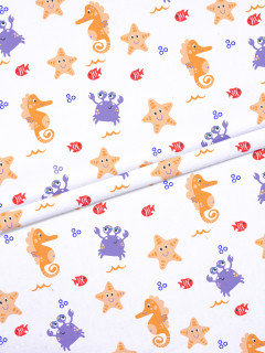 Ткань Фланель 75 см 165 гр №820-4П Грунт Морской конек