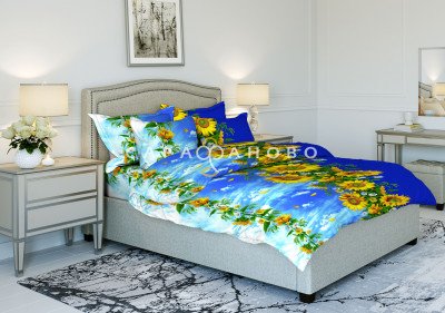 Ткань Бязь 150 см рис.  3807-1 "Цветок солнца"