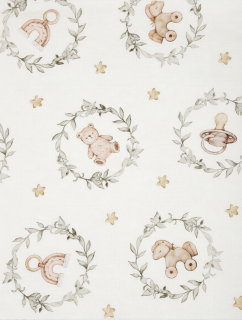 Ткань Поплин Детский 150 см рис. 29502/2 ясли на белом 