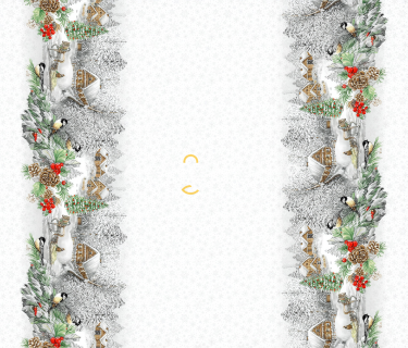 Ткань Рогожка 150 см 170 гр рис Студёная пора скатерть 13527-1 