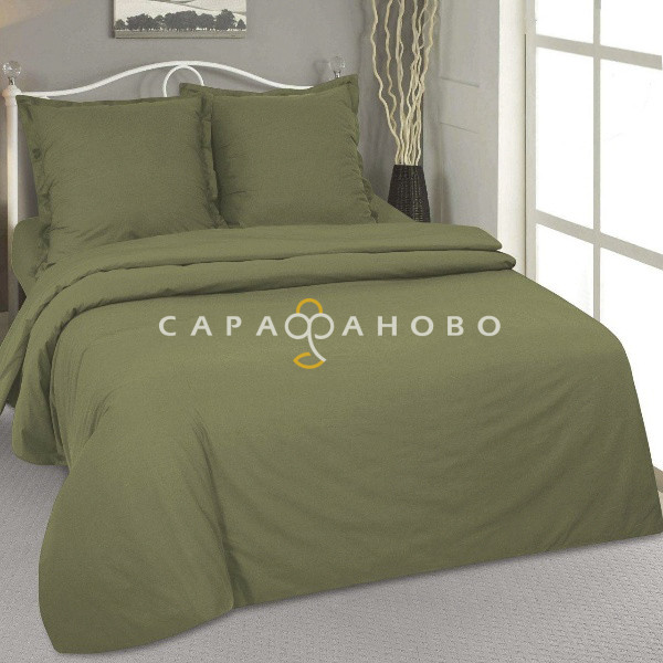 Ткань поплин 220 см Олива Актив гладкокрашеный рис. 70152-1