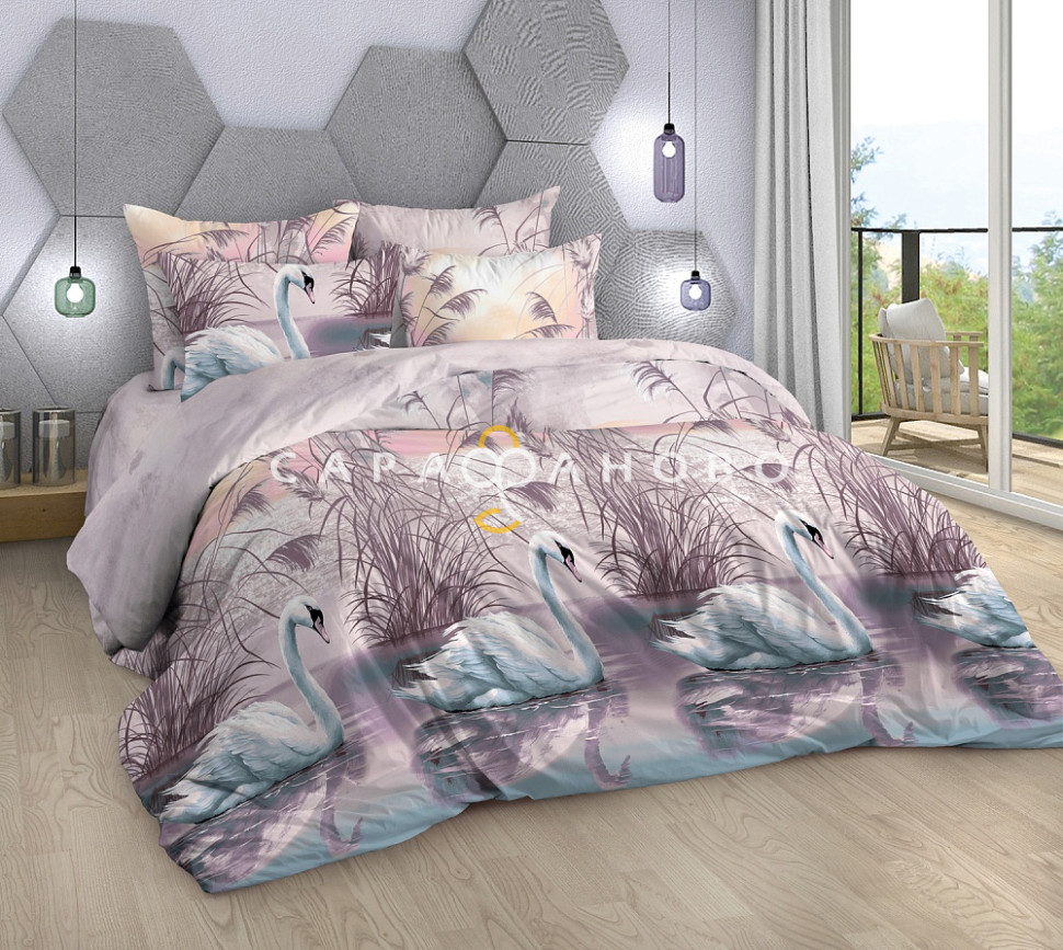 Ткань Поплин 220 см 117 гр рис. закат 13571/1