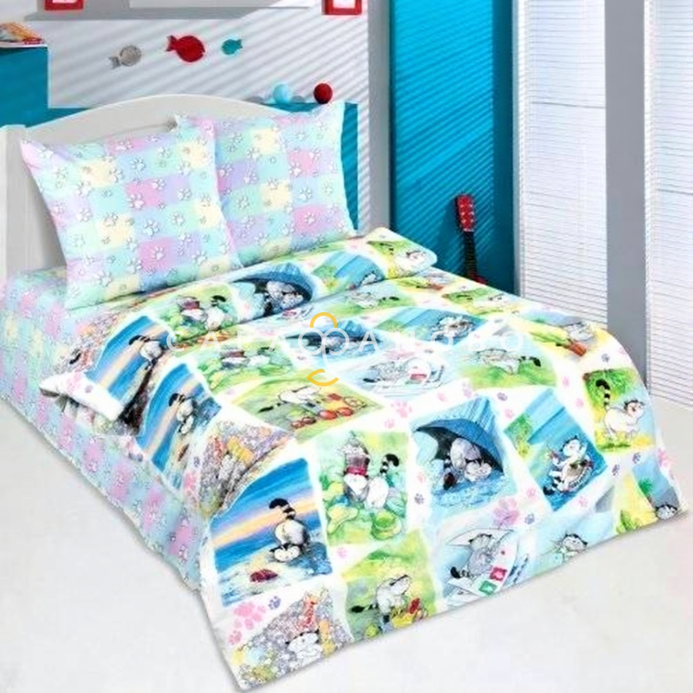 Ткань Поплин 150 см рис. 11227-1 Мурзик(компаньон)