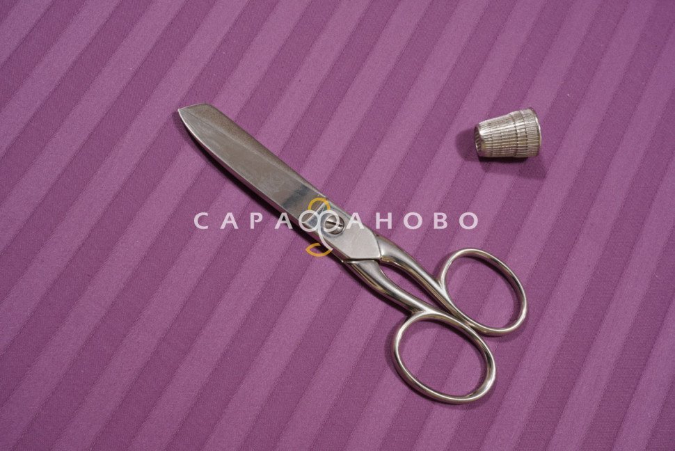Ткань Страйп-Сатин 240 см рис. 35001 Баклажан (полоса 1х1) На отрез