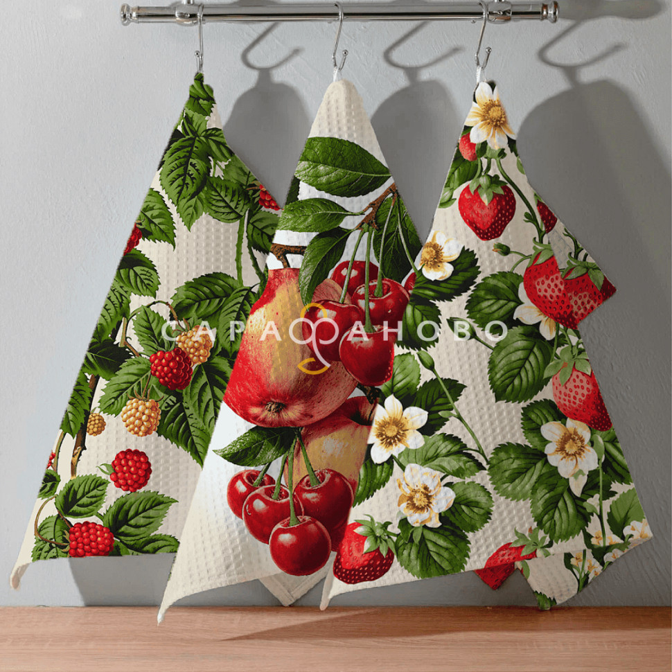 Ткань Полотно вафельное 150 см 150 гр рис 29336 вид 1