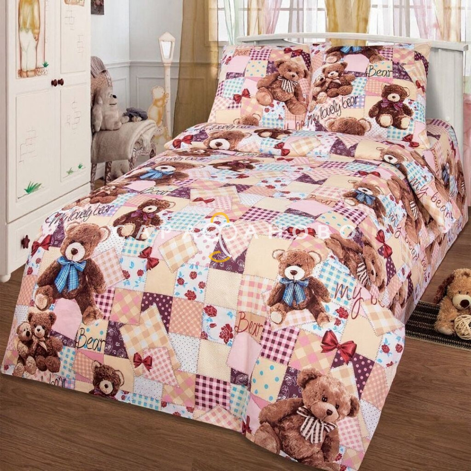 Ткань Бязь детская 150 см рис. 10487-1 Мой медвежонок