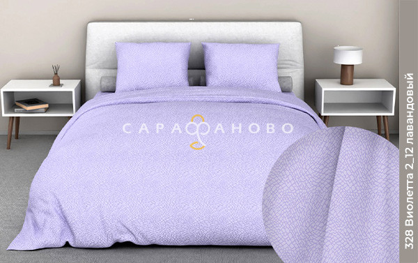 Ткань Бязь 220 см 140 гр рис. виолетта 2/12 вид лавандовый