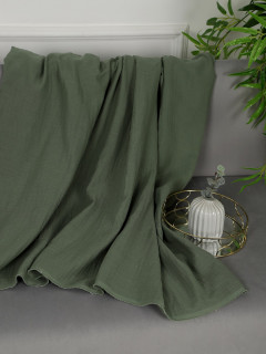 Ткань Муслин жатый 160 см. 120 гр. рис. гладкокрашеный мох