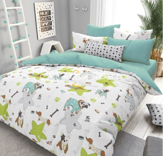 Ткань Поплин 220 см 105 гр рис. 28520/1 Мопсы