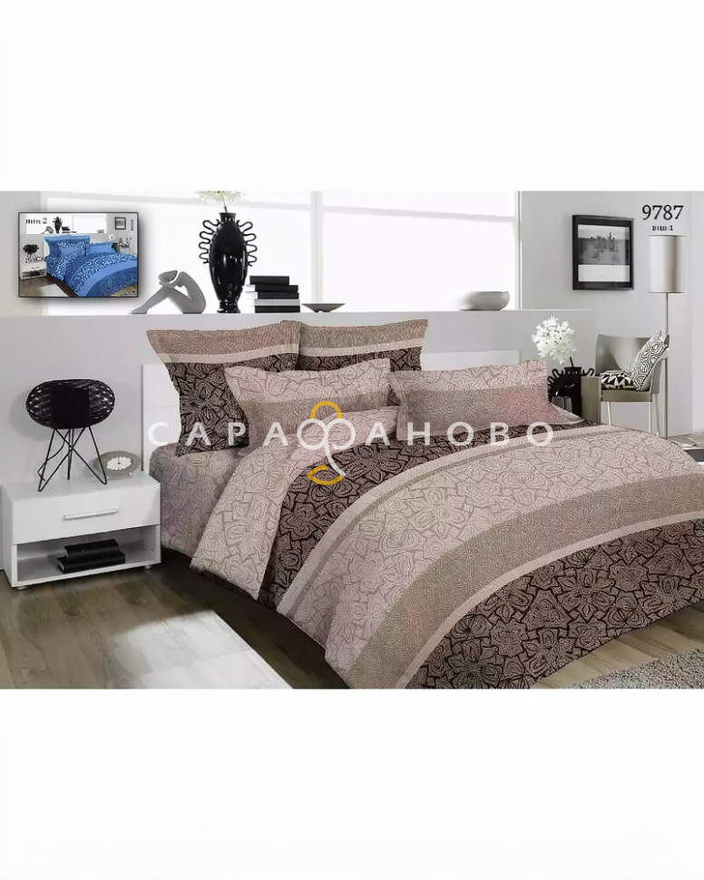 Ткань Бязь Премиум 220 см 142гр набивная арт 34 рис 9787-1м